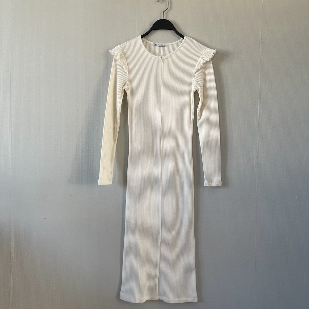 NWT ZARA Ruffle Top Dress with zip front